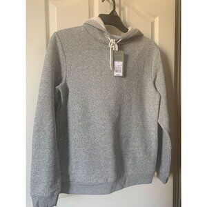 Gray Hooded Sweatshirt With Drawstring & Kangaroo Pocket Small